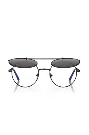 عینک آفتابی سفید زنانه 50 UV400 فلزی سایه روشن گرد کد 255533117