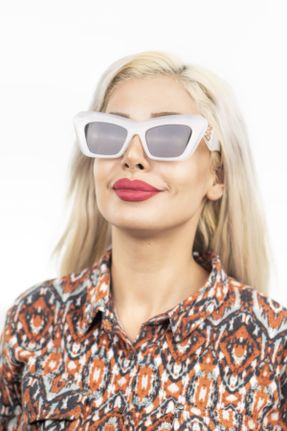 عینک آفتابی سفید زنانه 58 UV400 استخوان کد 162445842