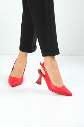 کفش پاشنه بلند کلاسیک قرمز زنانه چرم مصنوعی پاشنه نازک پاشنه متوسط ( 5 - 9 cm ) کد 259393238