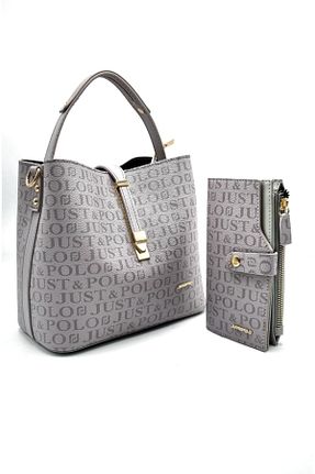 کیف دوشی طوسی زنانه چرم مصنوعی Just Polo - کد 233982239