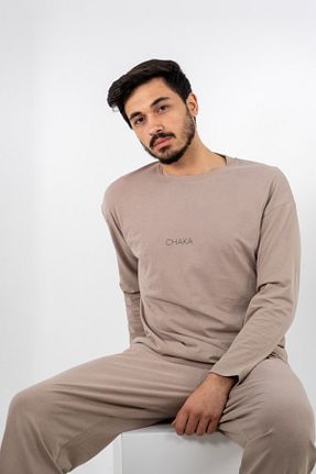ست لباس راحتی قهوه ای مردانه چاپی Chaka Studio - کد 258399378