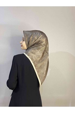 روسری سفید کرپ ساتن ابریشم Aker - کد 256143811