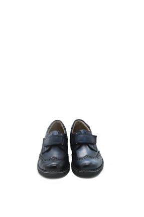 کفش آکسفورد سرمه ای بچه گانه چرم مصنوعی پاشنه کوتاه ( 4 - 1 cm ) کد 258206717