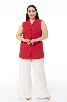 پیراهن سایز بزرگ قرمز زنانه سایز بزرگ DISENTIS MODEST - کد 259177729