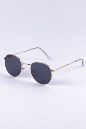 عینک آفتابی طلائی مردانه 50 UV400 فلزی سایه روشن گرد کد 97791842