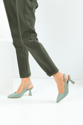 کفش پاشنه بلند کلاسیک سبز زنانه چرم مصنوعی پاشنه نازک پاشنه متوسط ( 5 - 9 cm ) کد 259407557