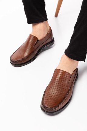 کفش کلاسیک قهوه ای مردانه چرم طبیعی کد 259979236