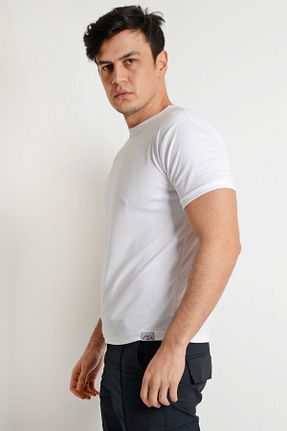 تیشرت سفید مردانه یقه دوچرخه ModaCanel - کد 259959090