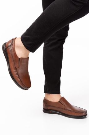 کفش کلاسیک قهوه ای مردانه چرم طبیعی کد 259979236