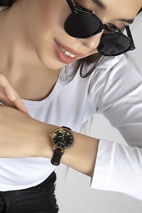 ساعت مچی مشکی زنانه 46-50 میلی متر Polo55 - کد 260836202