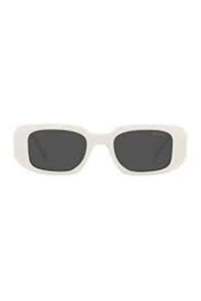 عینک آفتابی سفید زنانه 49 UV400 استخوان مات مستطیل کد 260016457