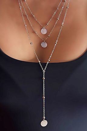 گردنبند جواهر زنانه Wish Silver Aksesuar - کد 260236229