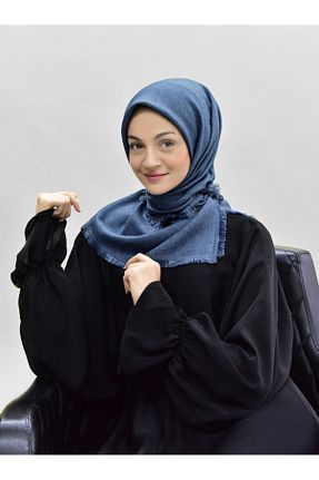 شال آبی زنانه پنبه (نخی) کد 69792774