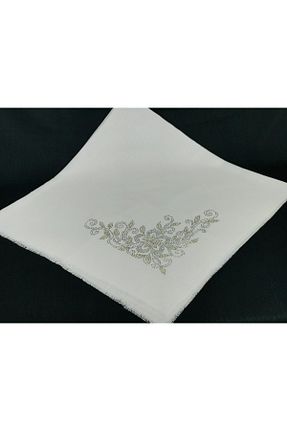 روسری سفید 100 x 100 AYSİM COLLECTİON - کد 70079961