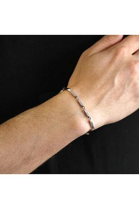 دستبند استیل (فولاد) نباتی مردانه استیل (فولاد) Gümüş Hediye Al - کد 95195381
