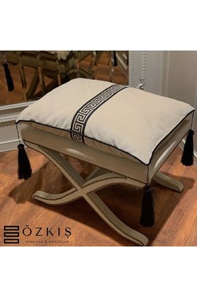 پوف و نیمکت بژ مخمل ÖZKIŞ AKSESUAR - کد 204949066