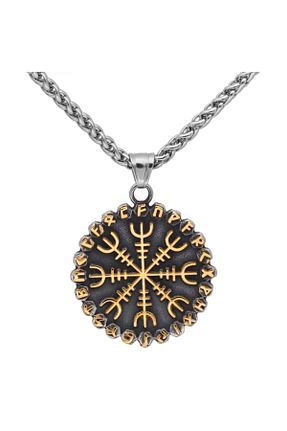 گردنبند استیل ( فولاد ) طوسی مردانه استیل ضد زنگ Viking - کد 262489907