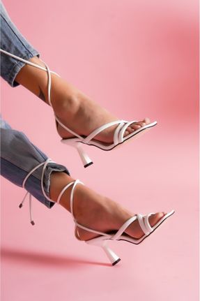 کفش پاشنه بلند کلاسیک سفید زنانه چرم مصنوعی پاشنه نازک پاشنه متوسط ( 5 - 9 cm ) کد 262564221