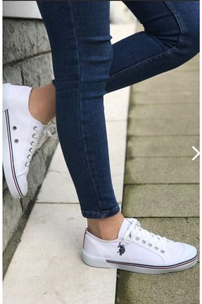 کفش اسنیکر سفید زنانه بند دار U.S. Polo Assn. - کد 261057518