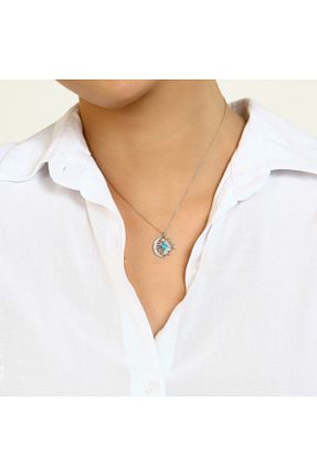 گردنبند نقره آبی زنانه 925 عیار LOTUS JW - کد 218270661