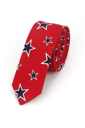 کراوات قرمز مردانه پارچه نساجی کد 261793788