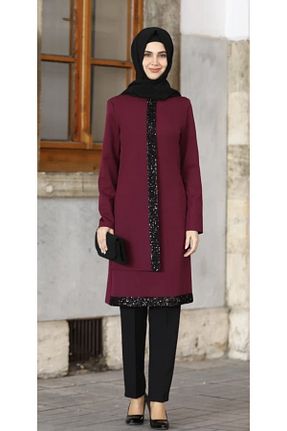 تونیک حجاب بنفش زنانه پلی استر Aymira Tesettur - کد 262336917