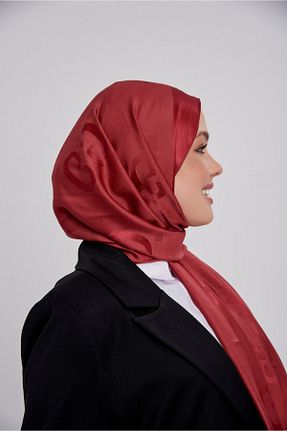 شال زرشکی زنانه ابریشم ŞALCIEŞARP - کد 261108408