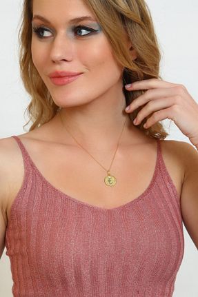 گردنبند نقره طلائی زنانه 925 عیار Tasarlatak - کد 75005060
