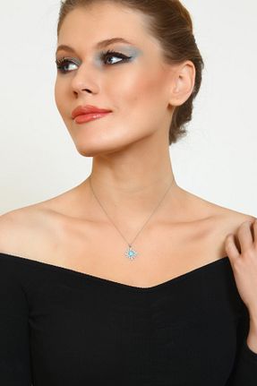 گردنبند نقره آبی زنانه 925 عیار LOTUS JW - کد 217545608