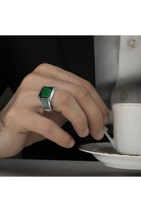 انگشتر نقره سبز مردانه زیرکن Argento Silver - کد 262060612