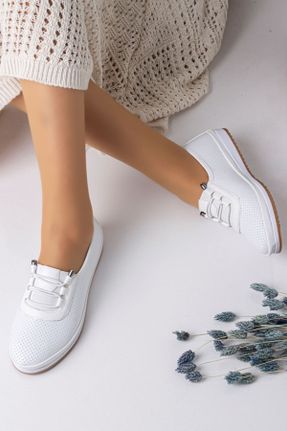 کفش کلاسیک سفید زنانه چرم مصنوعی پاشنه ساده کد 262779015