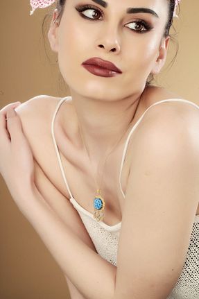 گردنبند نقره طلائی زنانه 925 عیار Doğan Silver - کد 57135456