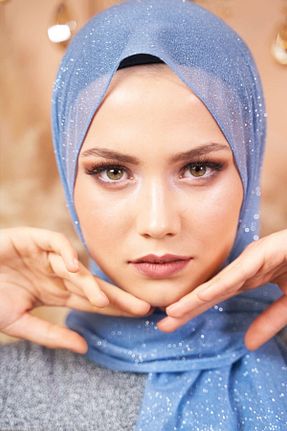 شال آبی زنانه پنبه ای Afilva - کد 263608704