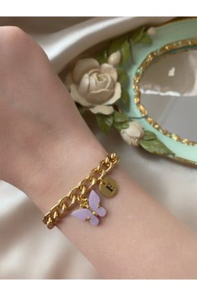 دستبند جواهر طلائی زنانه روکش طلا کد 264104521