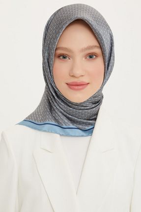 روسری سرمه ای کرپ ساتن ابریشم Armine - کد 264108008