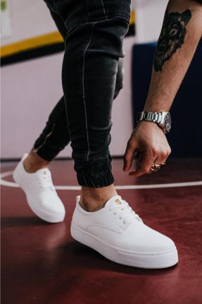 کفش کژوال سفید مردانه پلی اورتان پاشنه کوتاه ( 4 - 1 cm ) پاشنه ساده کد 38383499
