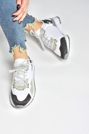 کفش اسنیکر سفید زنانه بند دار Fox Shoes - کد 264076717