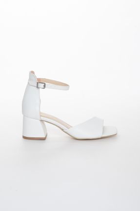 کفش پاشنه بلند کلاسیک سفید زنانه جیر پاشنه ضخیم پاشنه متوسط ( 5 - 9 cm ) کد 264106878