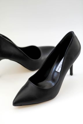 کفش پاشنه بلند کلاسیک مشکی زنانه چرم مصنوعی پاشنه نازک پاشنه متوسط ( 5 - 9 cm ) کد 156499445
