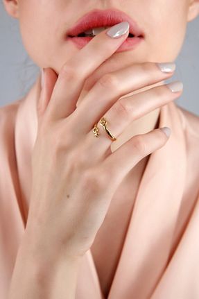 انگشتر جواهر طلائی زنانه روکش طلا AURRARİ - کد 117427556