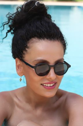 عینک آفتابی مشکی زنانه 45 UV400 استخوان سایه روشن هندسی کد 263752375