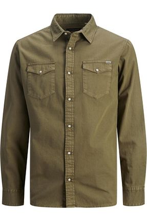 پیراهن سبز مردانه یقه پیراهنی Jack & Jones - کد 265748728