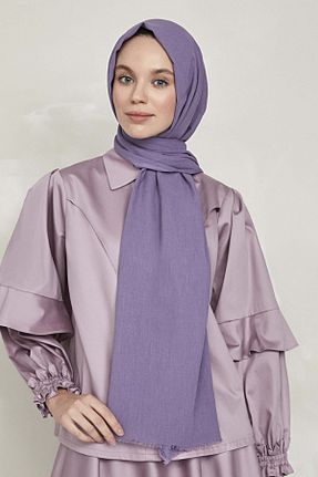 شال بنفش زنانه پنبه ای KALİLA - کد 75008435