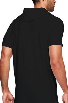 تی شرت مشکی مردانه رگولار کلاه دار پنبه (نخی) کد 265562870