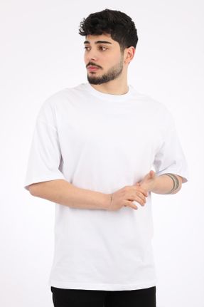 تی شرت سفید مردانه یقه گرد رگولار تکی بیسیک کد 265704642
