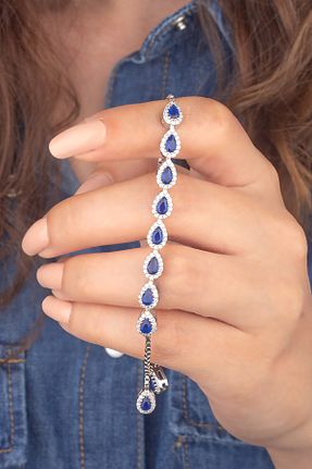 دستبند نقره آبی زنانه 925 عیار Miavi Silver - کد 152875602