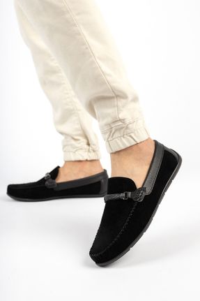 کفش لوفر مشکی مردانه پارچه نساجی پاشنه کوتاه ( 4 - 1 cm ) کد 265971294