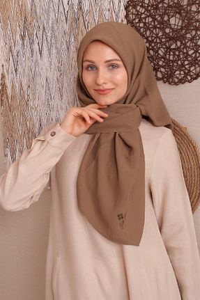 روسری قهوه ای پنبه ای Silk Home - کد 266796216