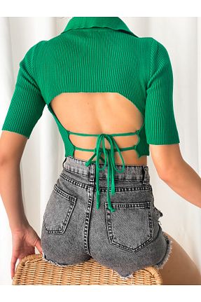 بلوز سبز زنانه ساده LB Laluna Butik - کد 267076630