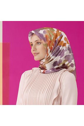 روسری رنگی کرپ ساتن ابریشم Armine - کد 267250160